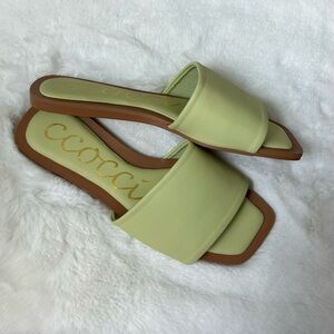 CCOCCI Women’s Kelly Slingback Sandals Soft‎ Lime Green Cushion Minimalist 5.5